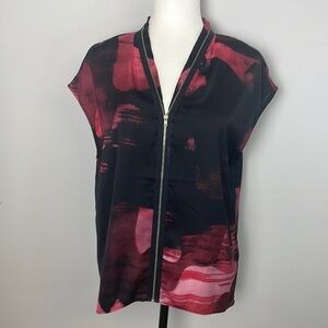 Edit by Jeanne Beker Sleeveless Black/Pink Blouse Sz M